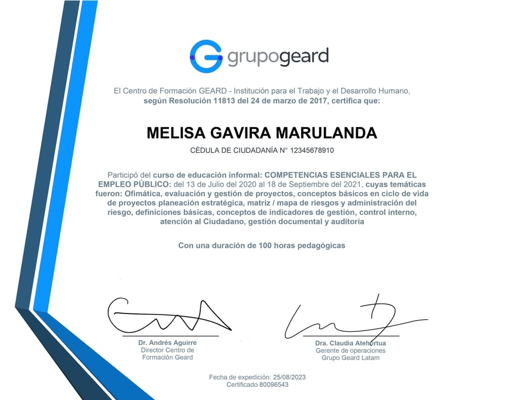 certificado informal